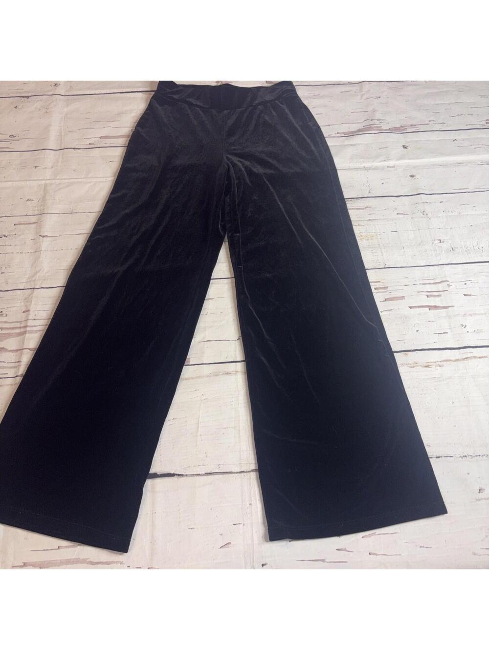 Vintage Susan Lawrence Velvet Pants Women’s Small Wide Leg Black (A5)